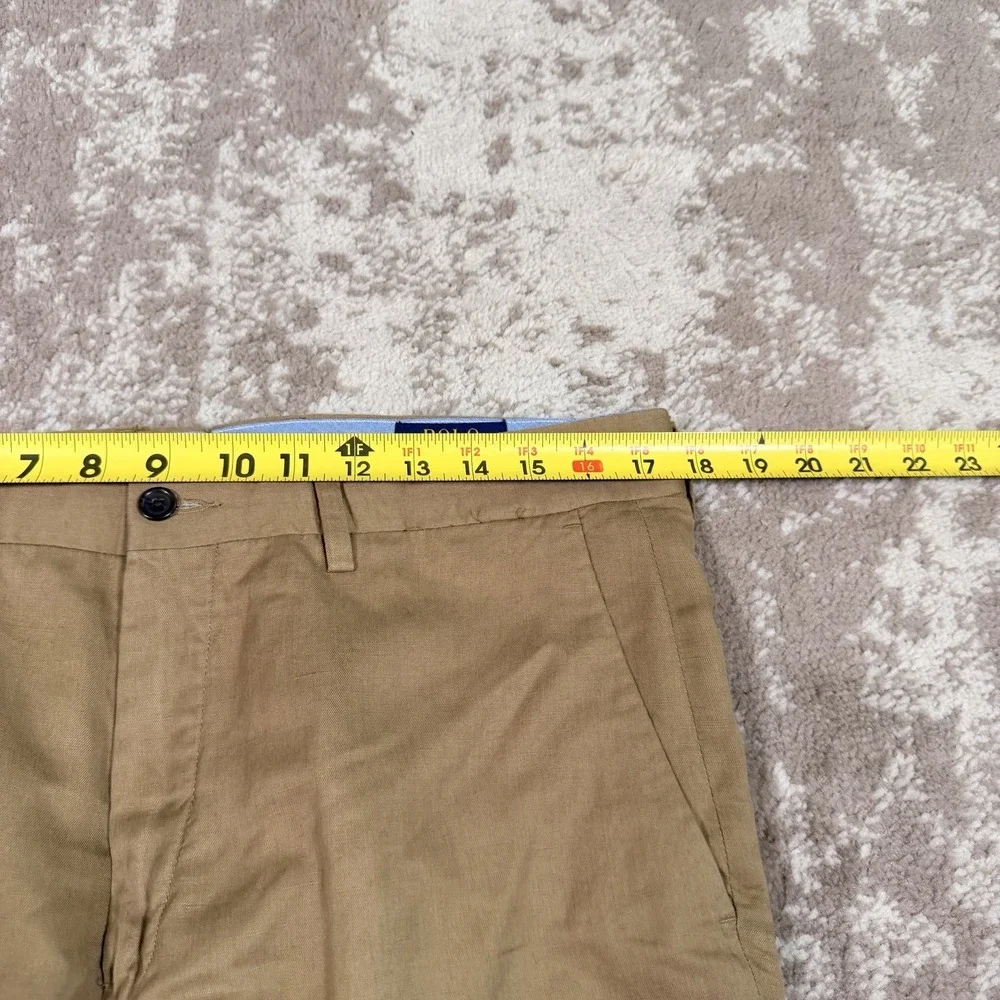 POLO RALPH LAUREN Men's Khaki Classic Fit Linen Blend Chino Pant 33x30 Preppy
